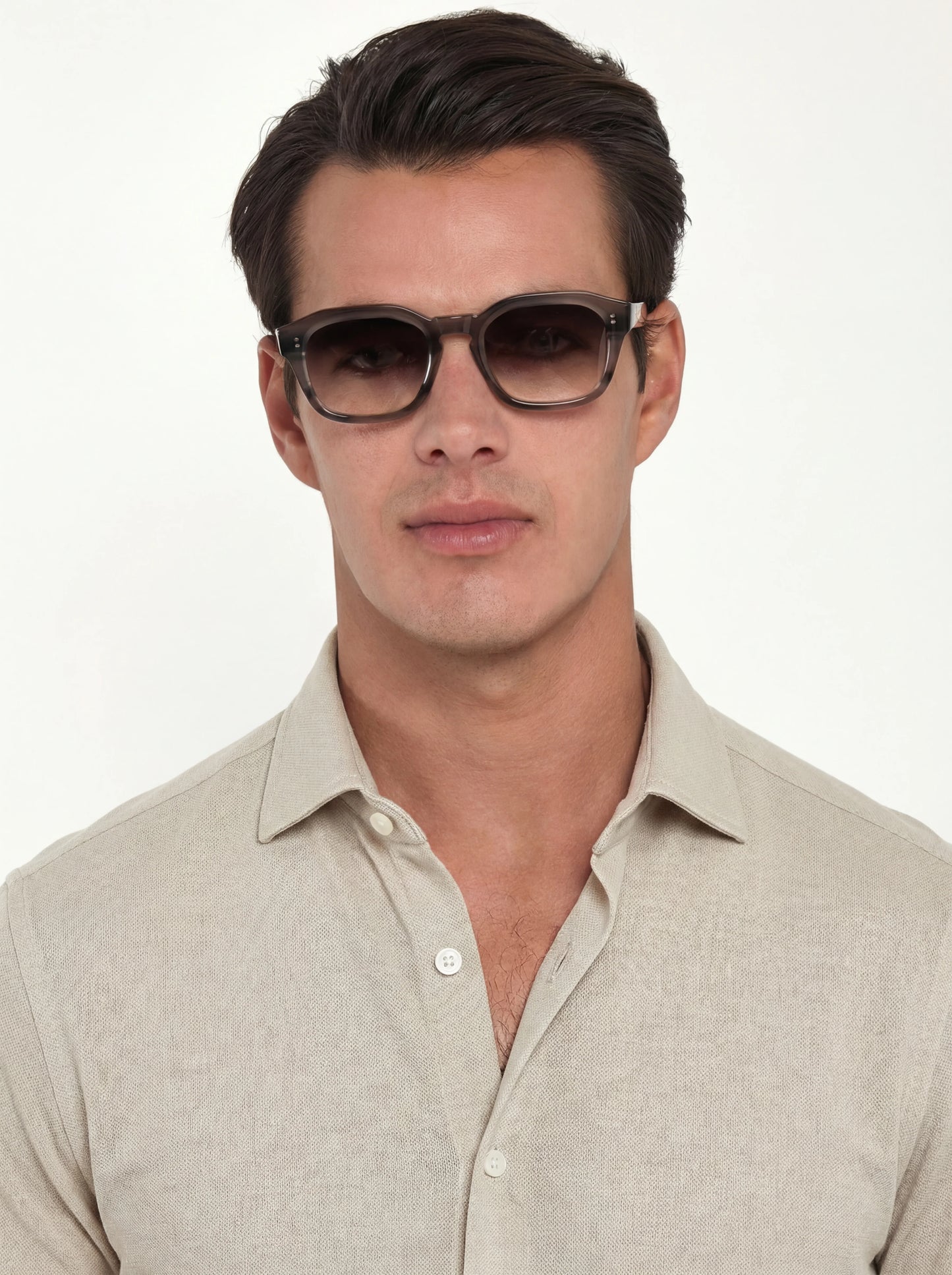 Beige jersey merino shirt - Made in Italy