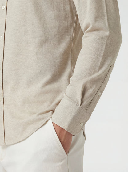 Beige jersey merino shirt - Made in Italy