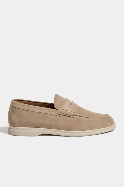 Beige penny loafers - Made in Italy