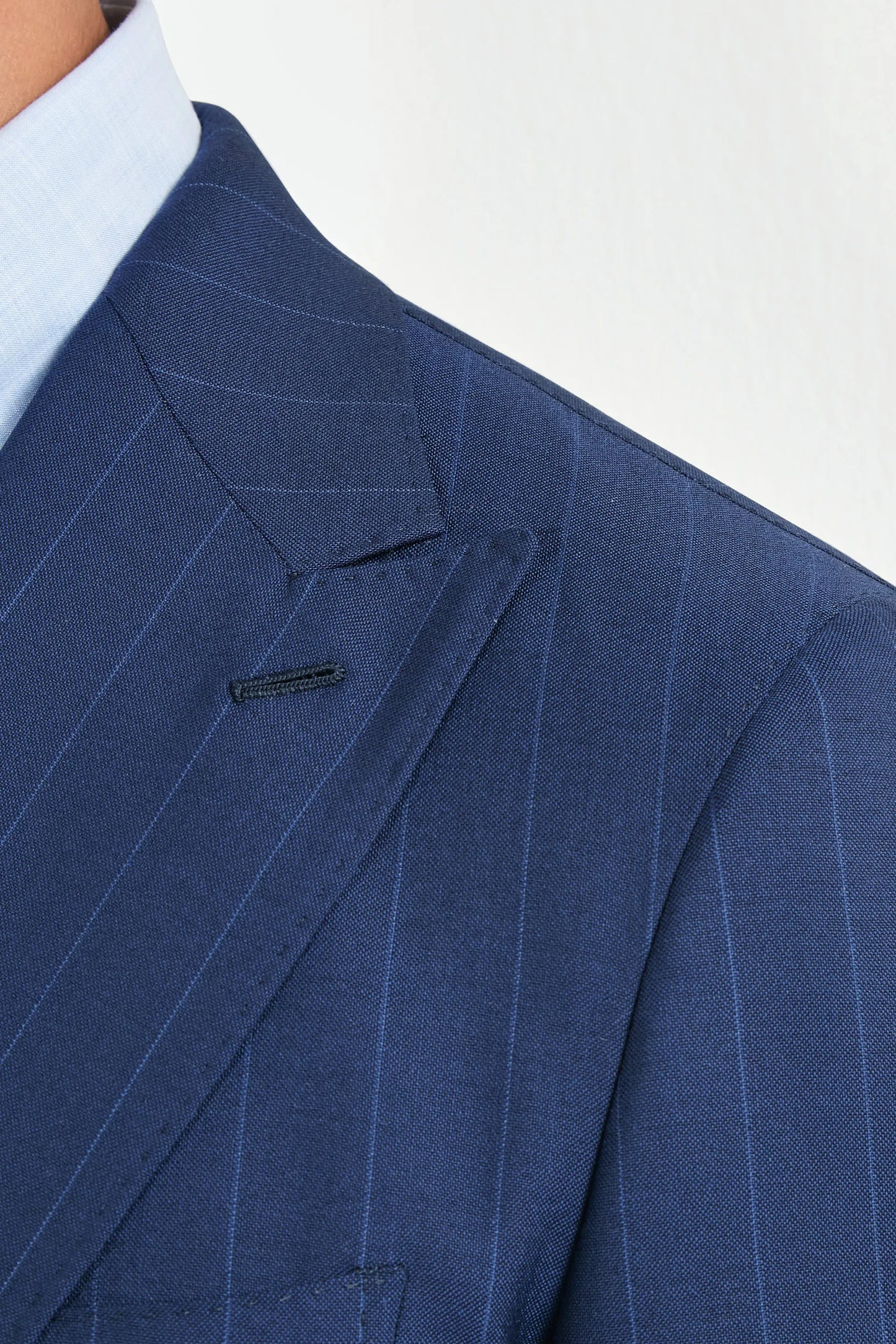 Blue double breasted striped suit - Made in Italy