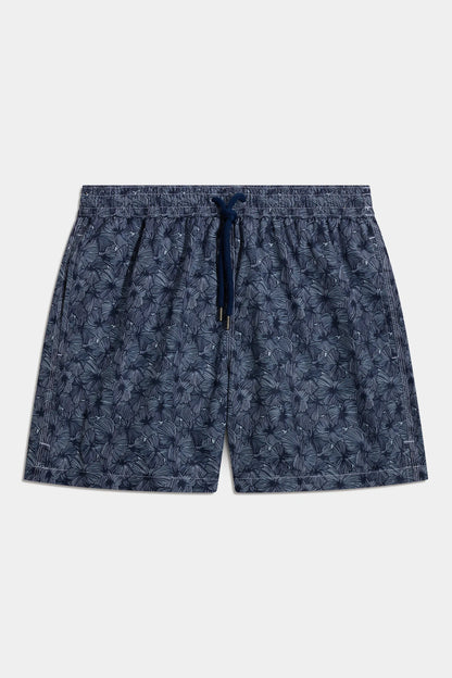 Blue flower swimshorts - Made in Italy