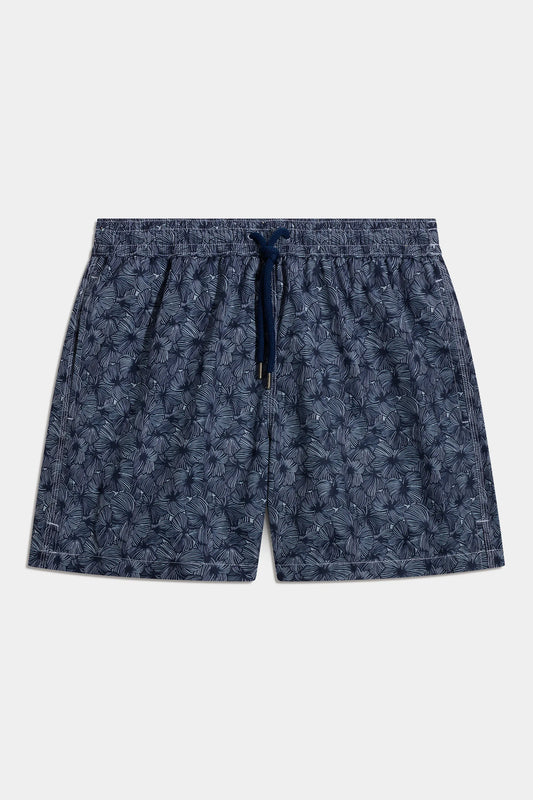 Blue flower swimshorts - Made in Italy