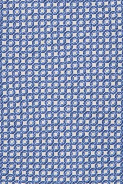 Blue micro fancy silk tie - Made in Italy