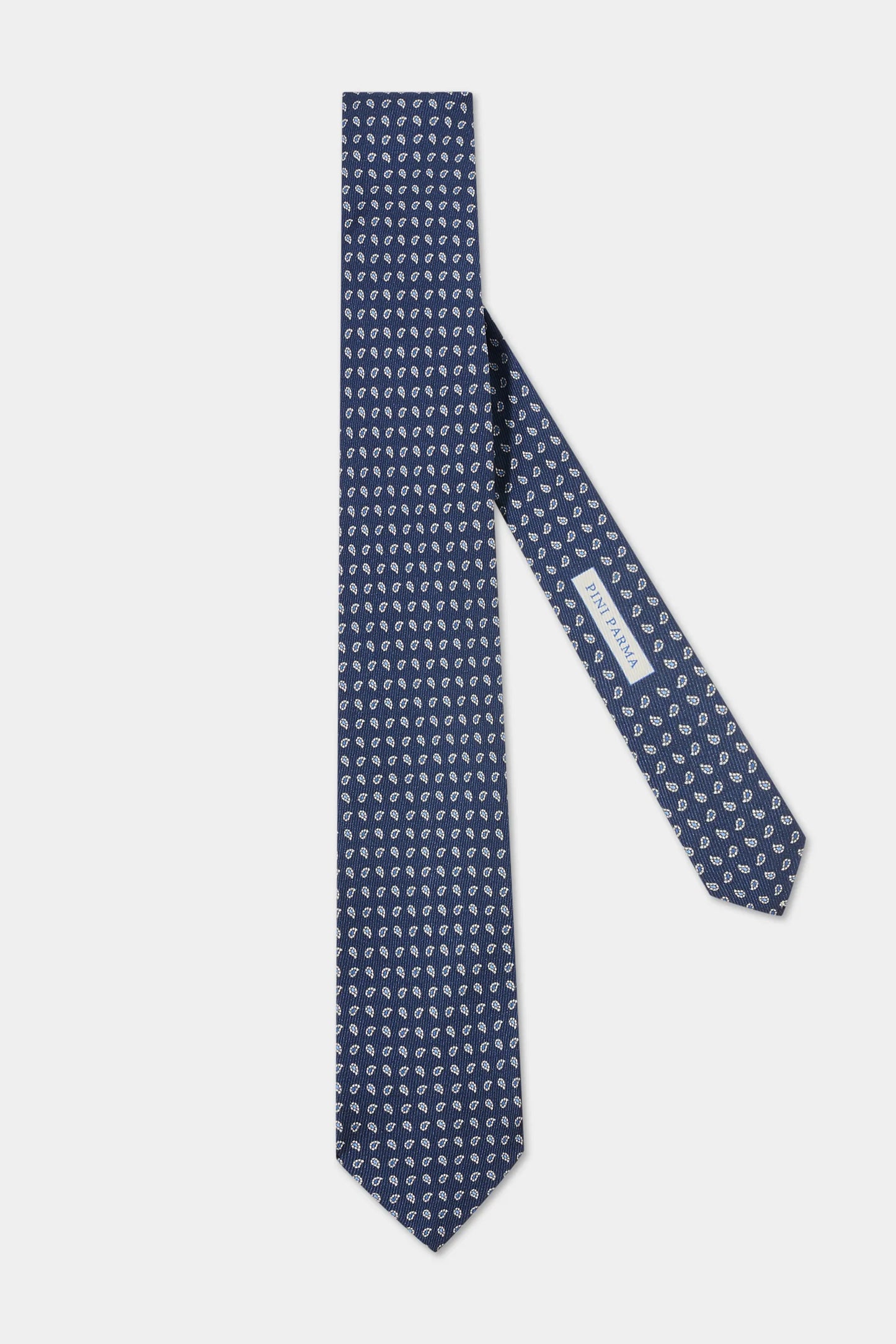 Blue paisley silk tie - Made in Italy