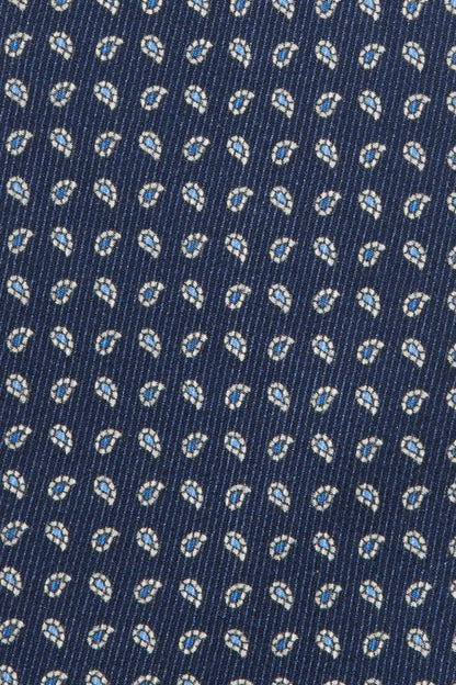 Blue paisley silk tie - Made in Italy
