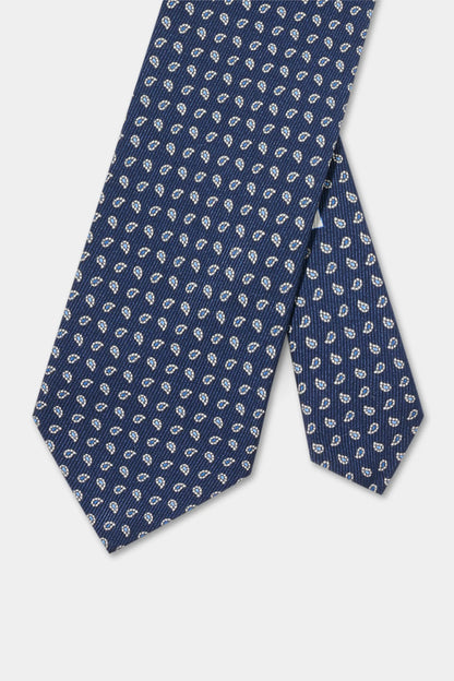 Blue paisley silk tie - Made in Italy