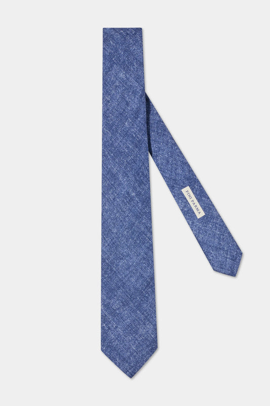 Blue printed silk tie - Made in Italy