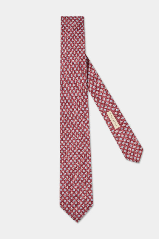 Bordeaux fancy silk tie - Made in Italy