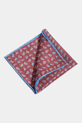 Bordeaux paisley pocket square - Made in Italy