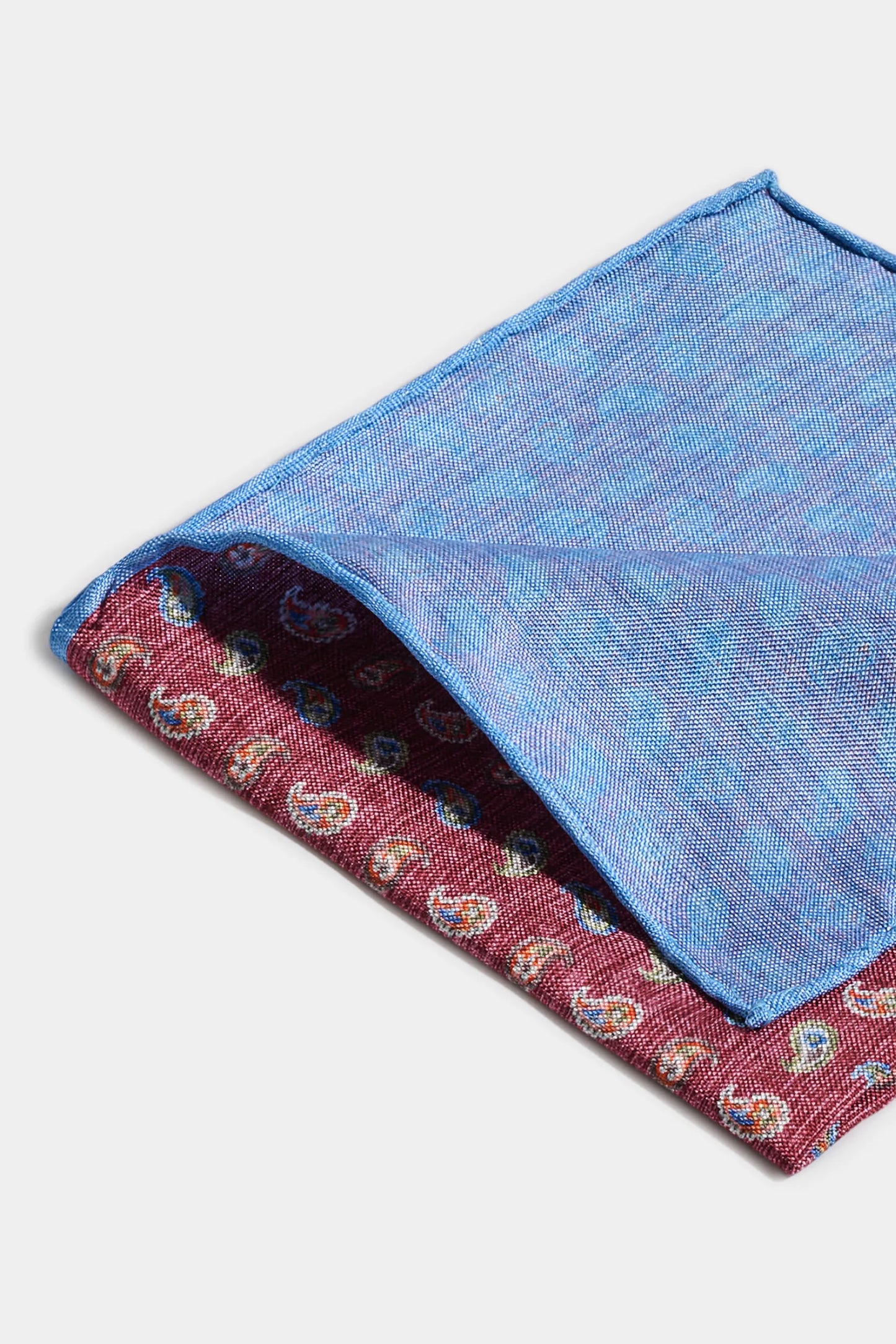 Bordeaux paisley pocket square - Made in Italy