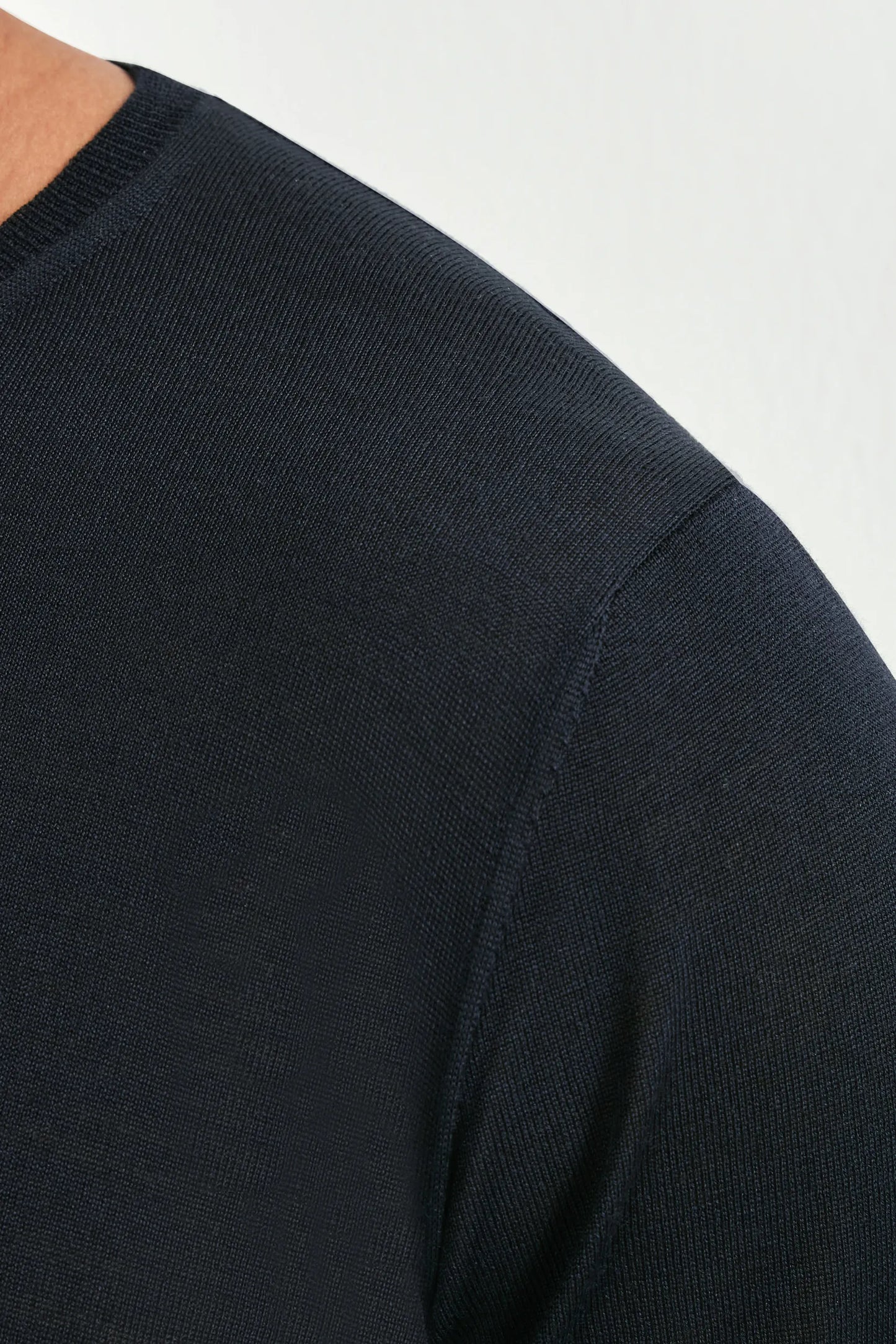Dark navy wool t-shirt - Made in Italy