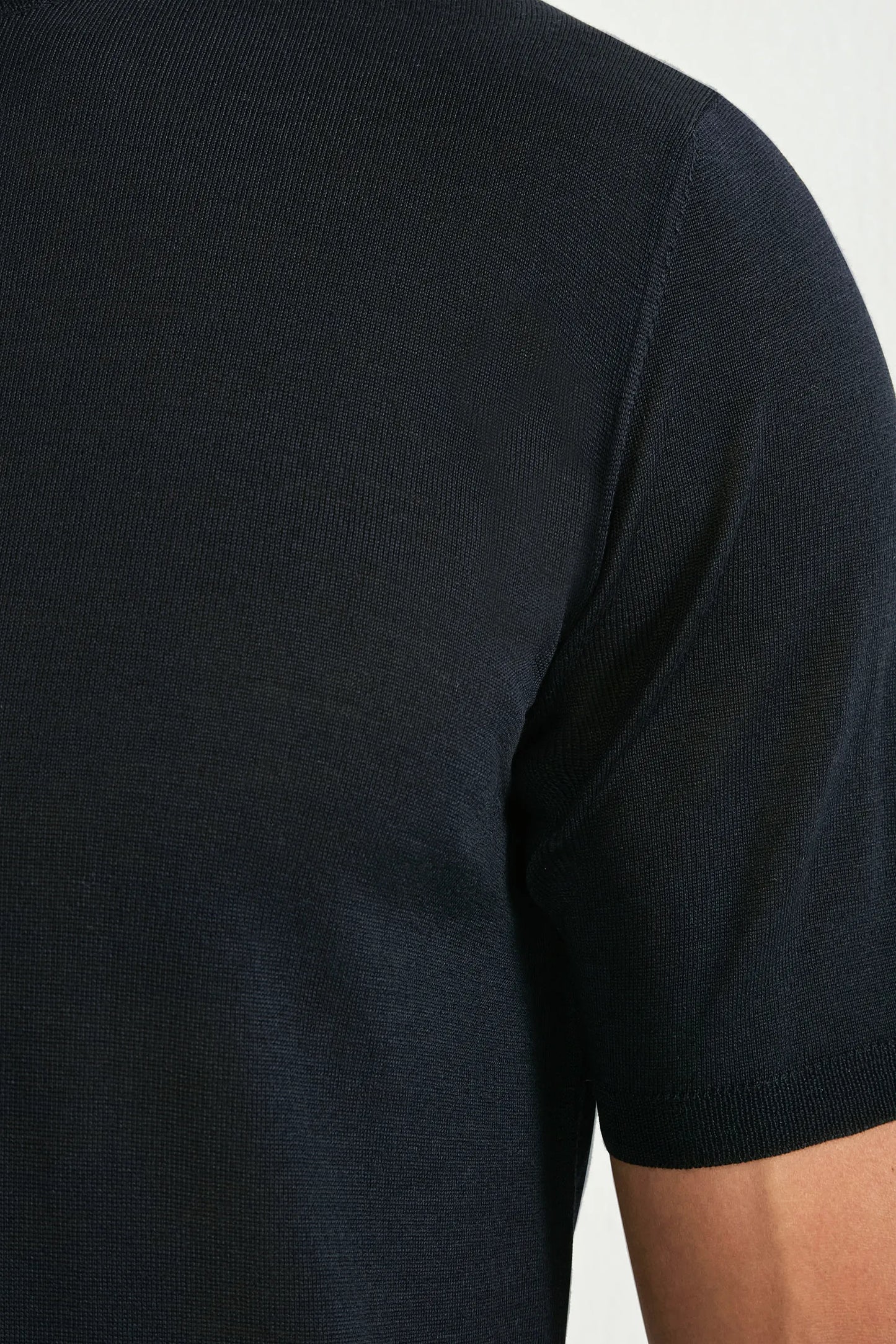 Dark navy wool t-shirt - Made in Italy