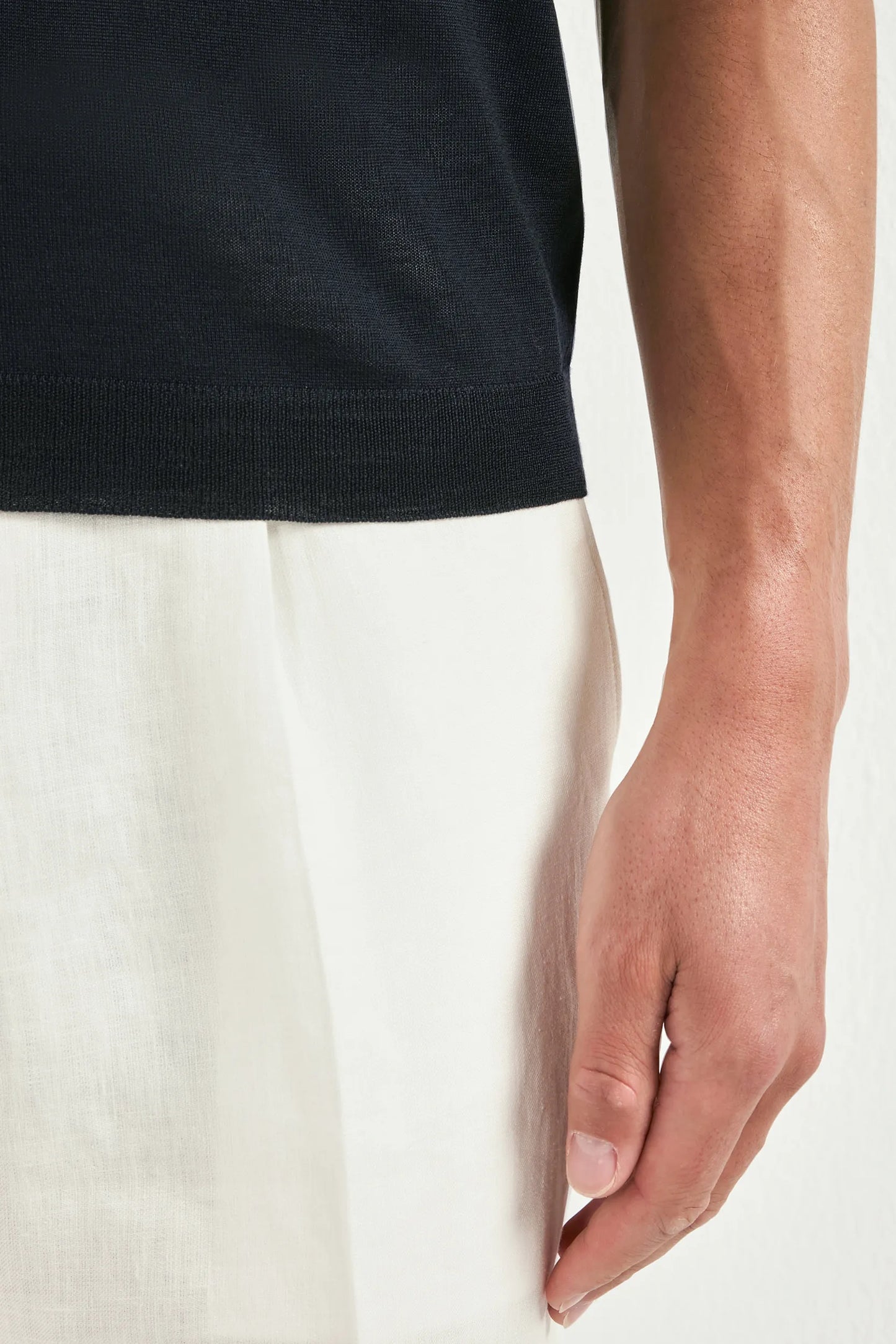 Dark navy wool t-shirt - Made in Italy