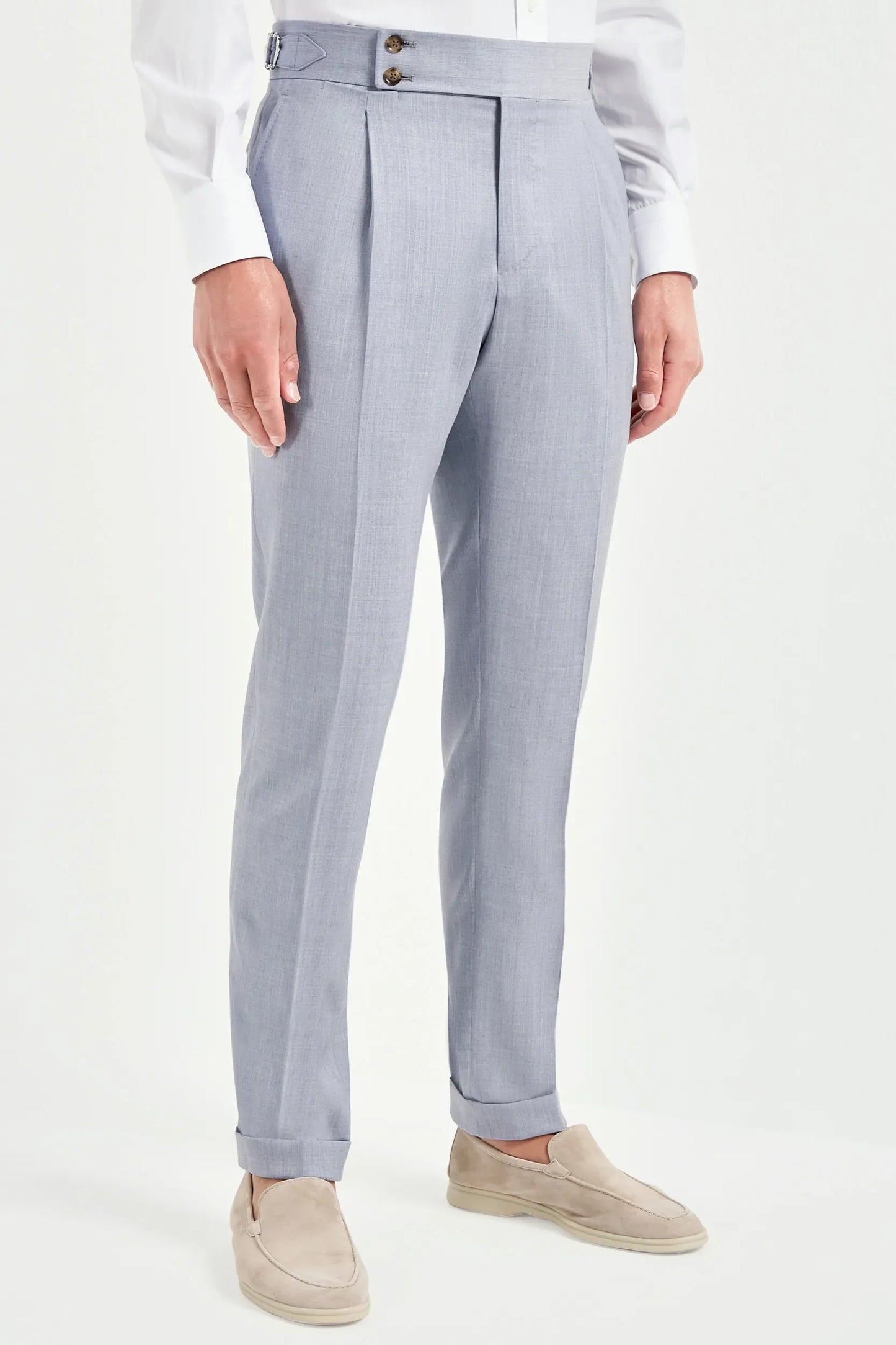 Dusty blue Soragna trousers - Made in Italy