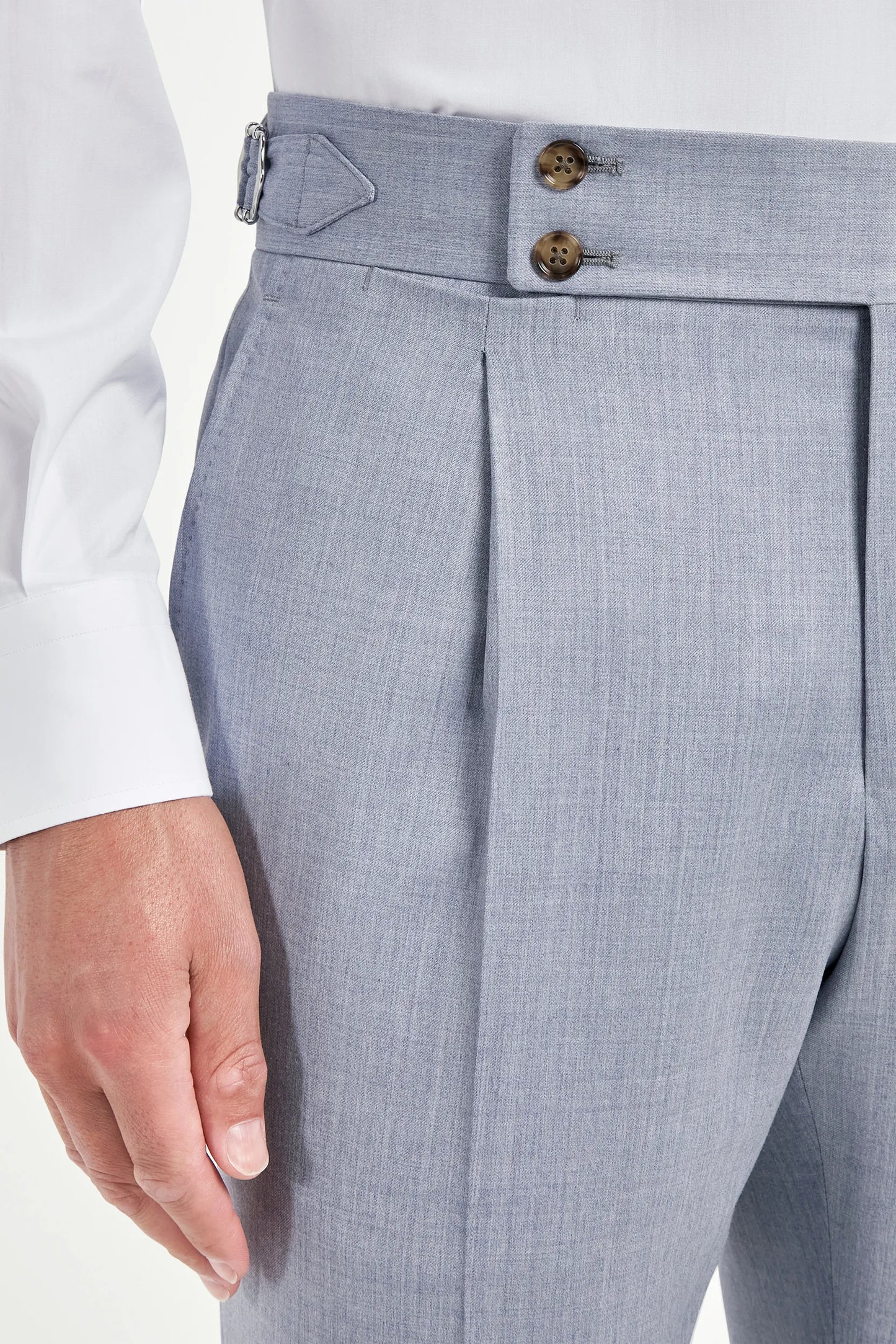 Dusty blue Soragna trousers - Made in Italy