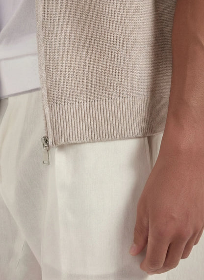 Beige knitted vest - Made in Italy