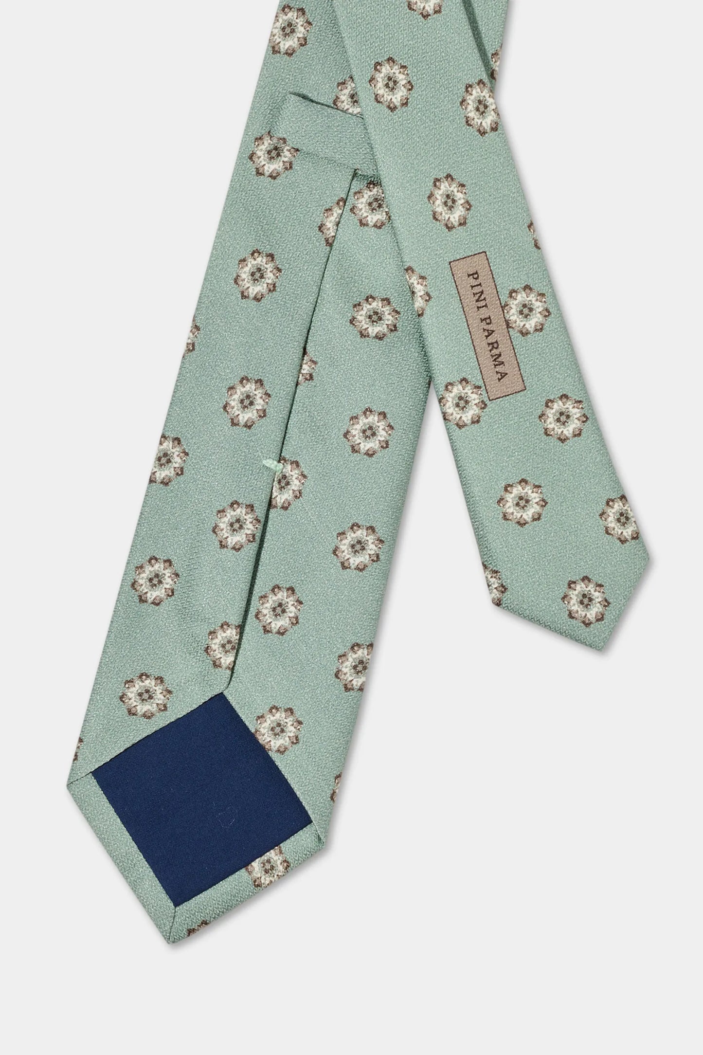Green macro fancy silk tie - Made in Italy