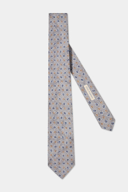 Grey fancy silk tie - Made in Italy