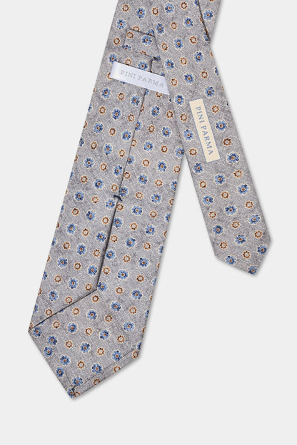 Grey fancy silk tie - Made in Italy