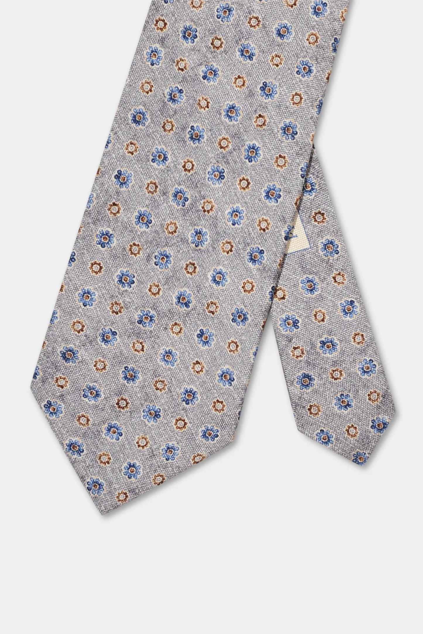Grey fancy silk tie - Made in Italy