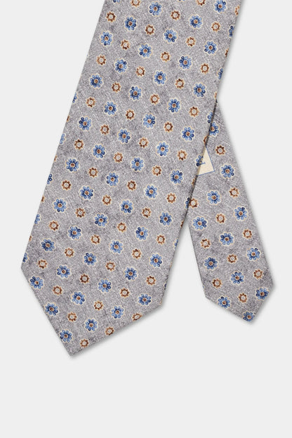 Grey fancy silk tie - Made in Italy