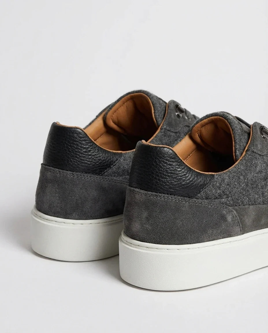 Grey flannel sneakers - Made in Italy