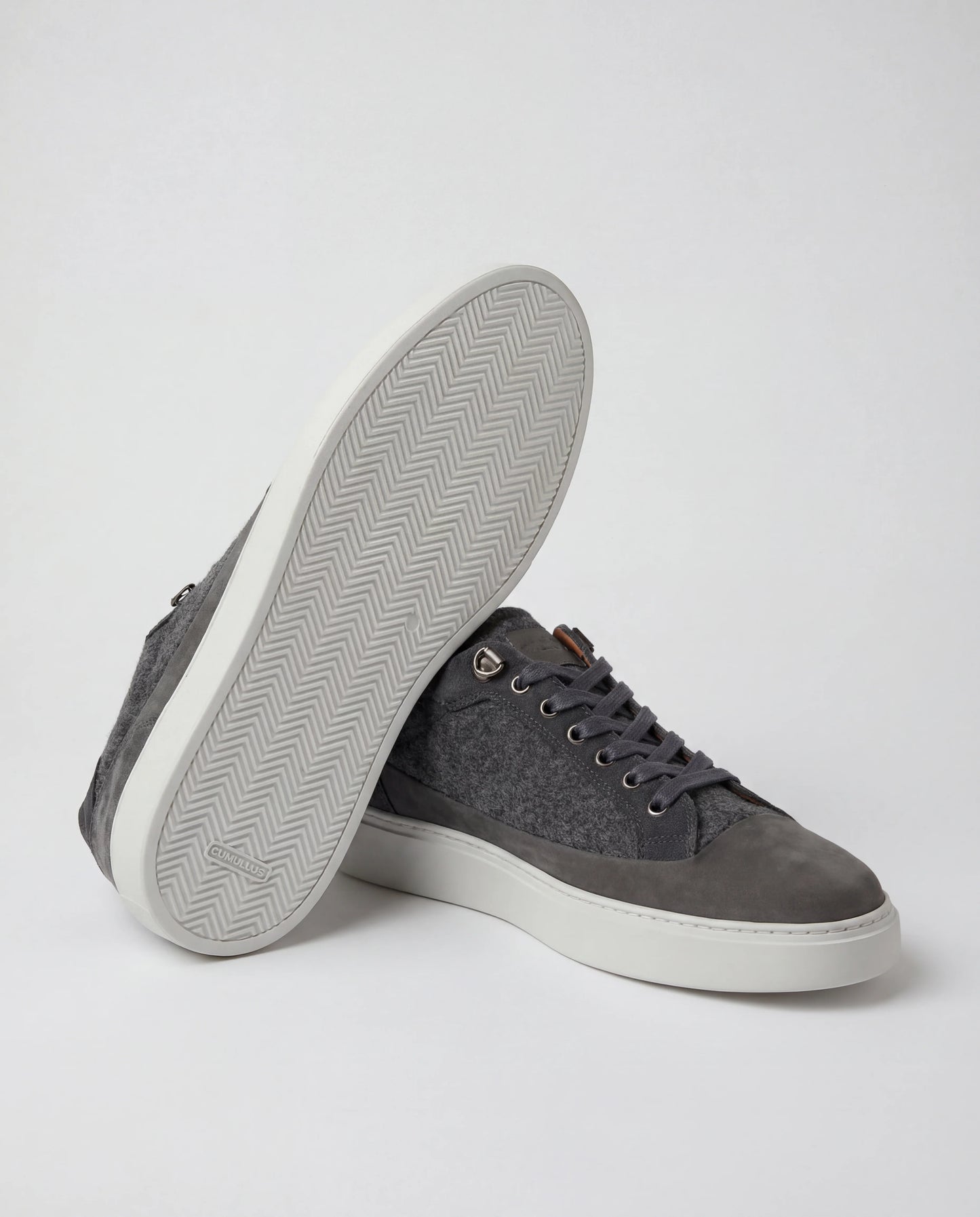 Grey flannel sneakers - Made in Italy