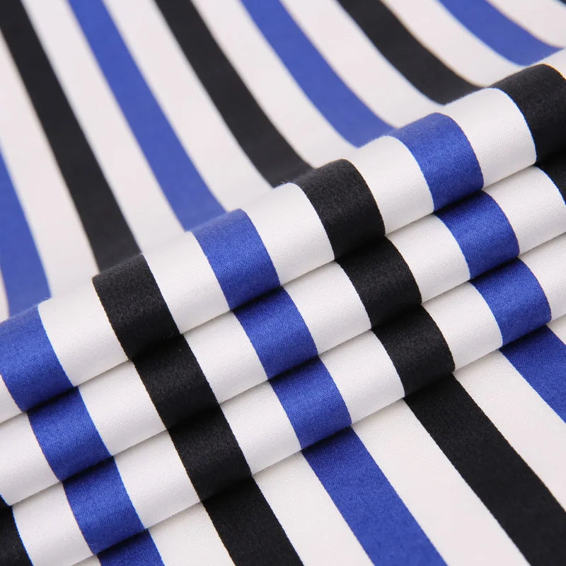 Gola de contraste masculina listrado manga longa botão para baixo vestido camisa pocketless design magro casual listrado blusa camisas de manguito branco