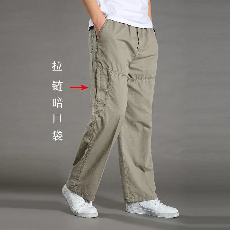 Calças de carga masculinas verão primavera algodão trabalho wear novo em tamanho grande 6xl casual escalada joggers sweatpants hombre outono