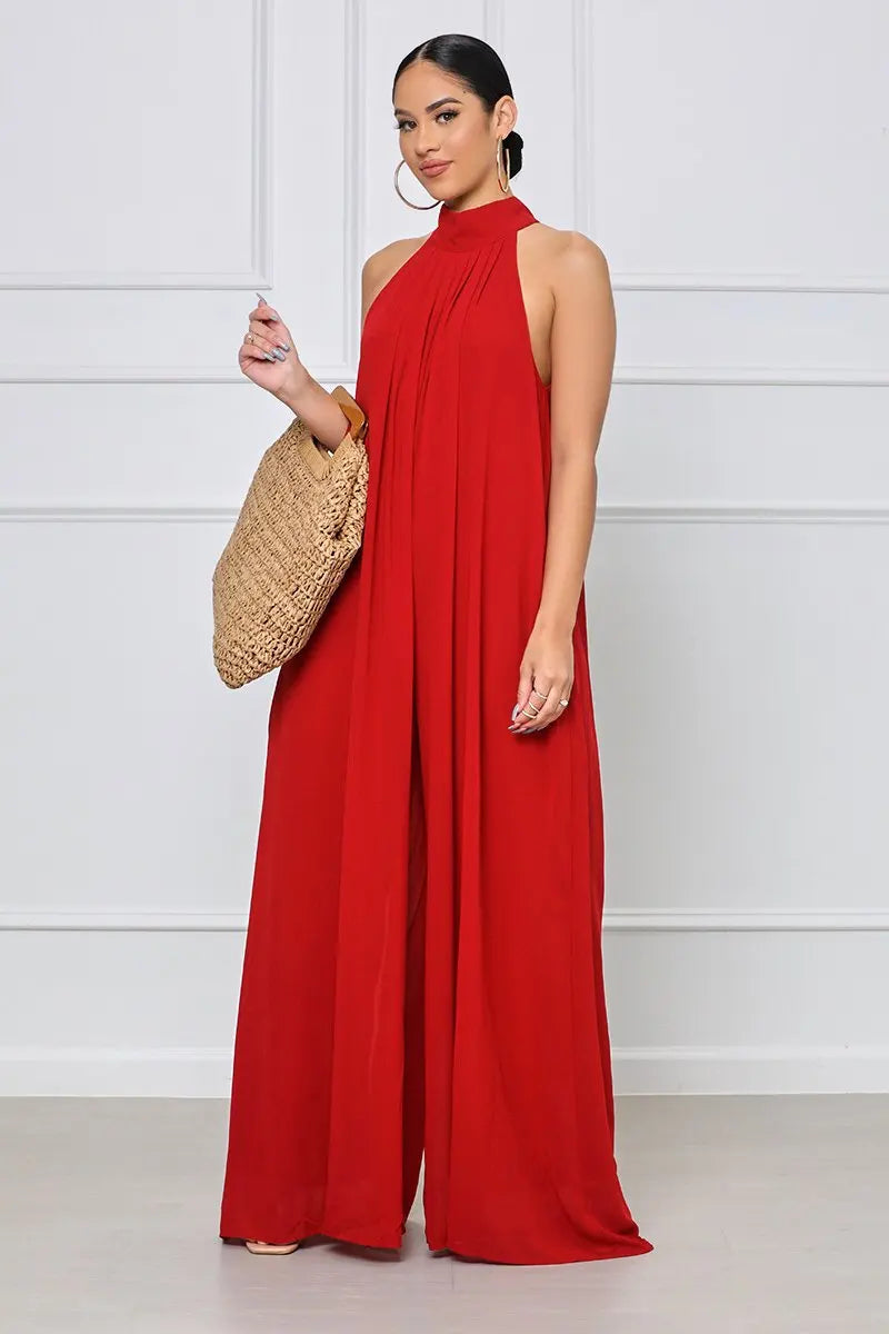 Novo Macaquinho Feminino Casual de Chiffon, Sem Mangas, Cor Sólida e Modelagem Solta para o Verão