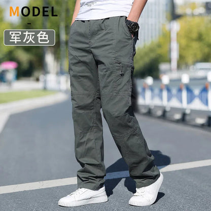 Calças de carga masculinas verão primavera algodão trabalho wear novo em tamanho grande 6xl casual escalada joggers sweatpants hombre outono