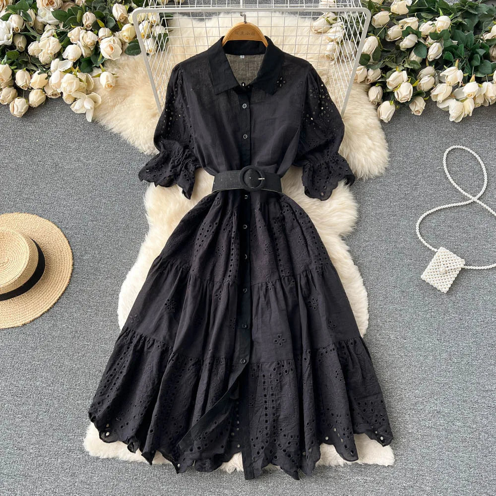Pleated Dress Pleat and Waisted Slimming Elegant Slightly Mature Style Women's Clothing Spring New Premium Long Casual Dress