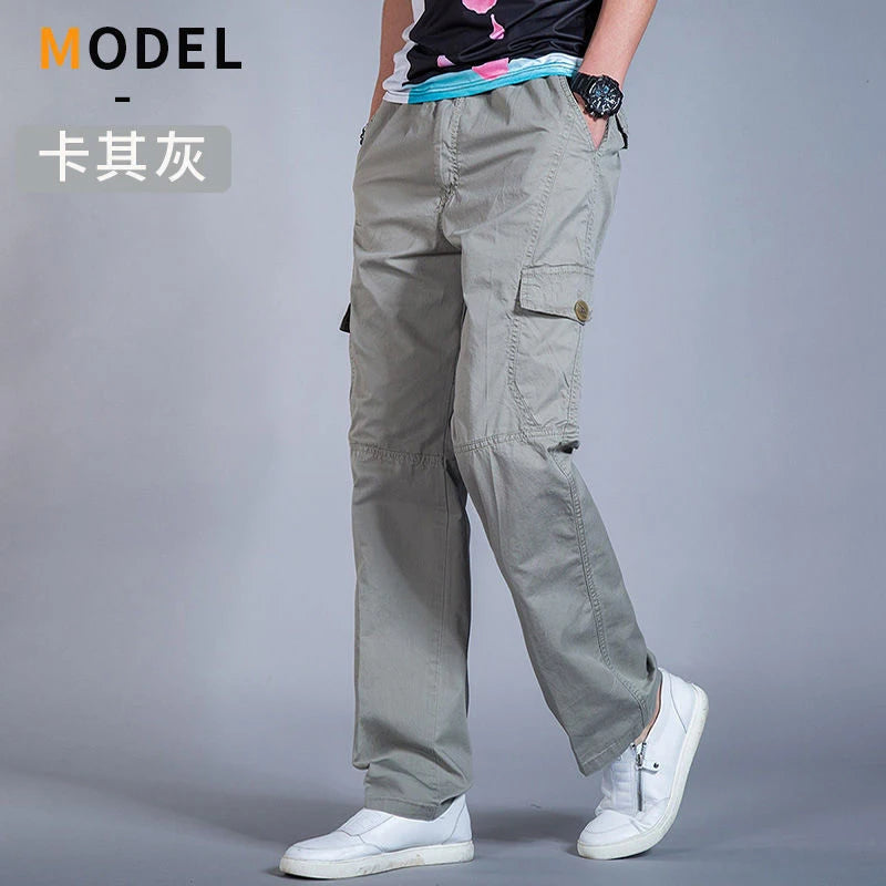 Calças de carga masculinas verão primavera algodão trabalho wear novo em tamanho grande 6xl casual escalada joggers sweatpants hombre outono