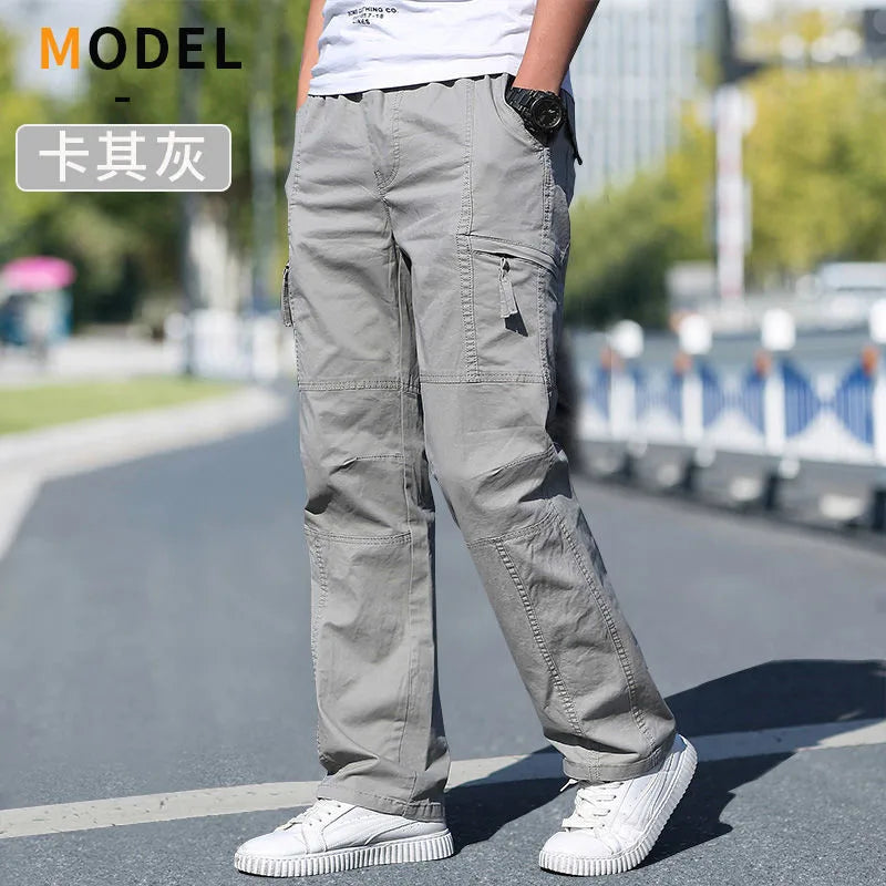 Calças de carga masculinas verão primavera algodão trabalho wear novo em tamanho grande 6xl casual escalada joggers sweatpants hombre outono