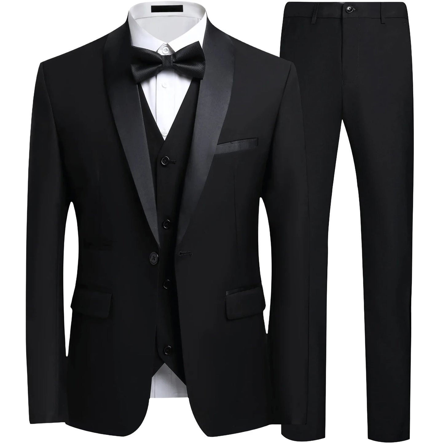 Suit Set Mens Korean-style Slim-fit Groom Wedding Dress Business Formal Three-piece