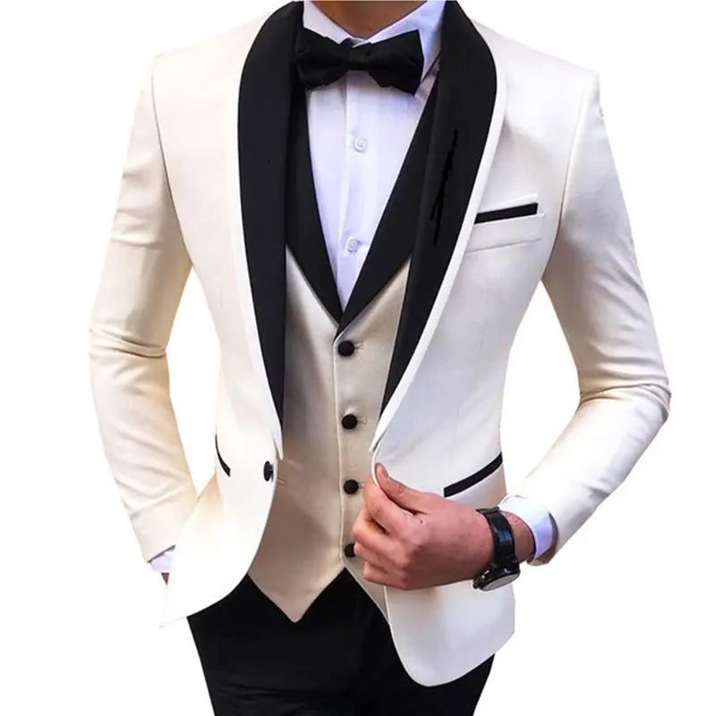 XS-4XL Men's Small Suit Three Piece Casual Wedding Banquet Bridesman and Groom Business Men's Suit