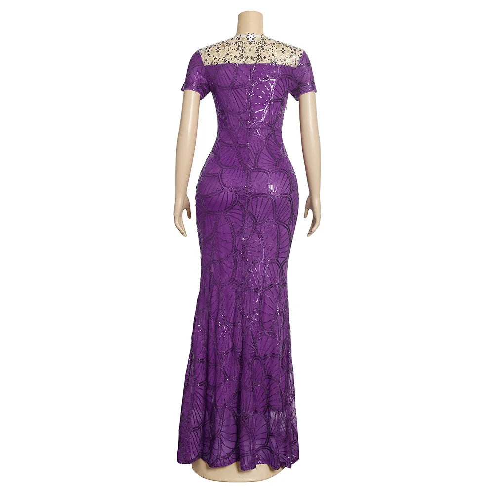 Novos vestidos de festa plus size de alta qualidade, com gola redonda e modelagem ajustada, estilo celebridade.