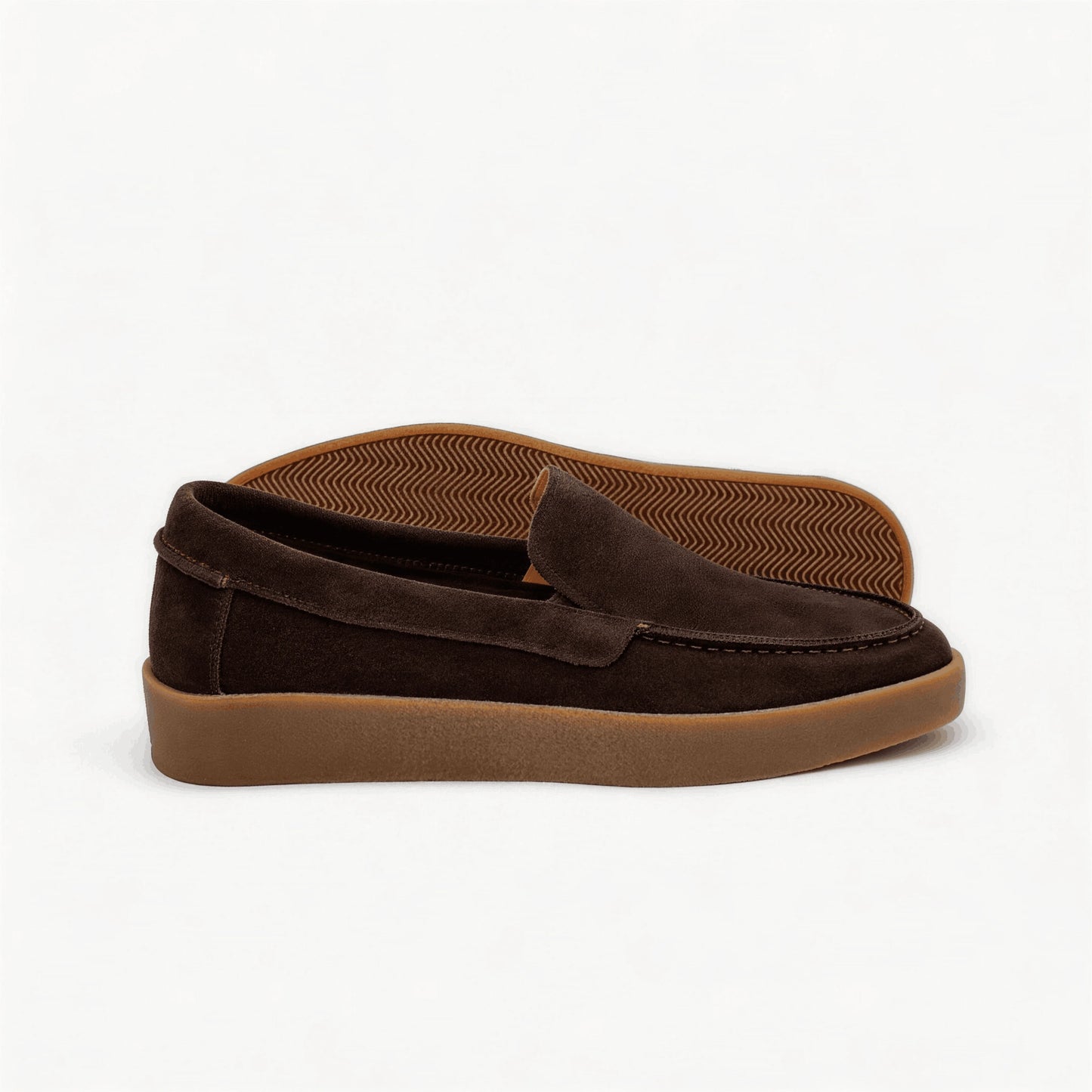 Mocassins masculinos de couro feitos à mão, calçados estilo business casual