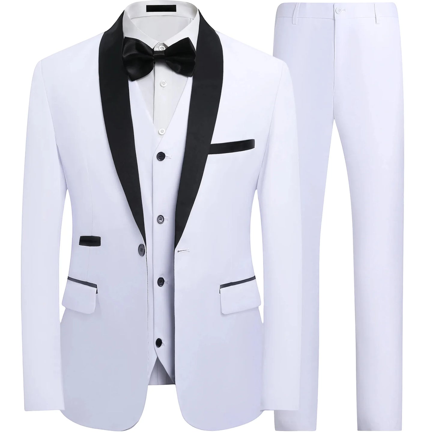 Suit Set Mens Korean-style Slim-fit Groom Wedding Dress Business Formal Three-piece