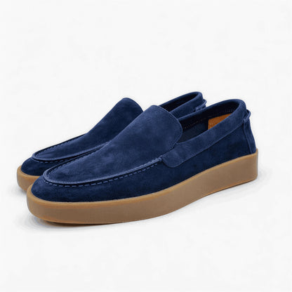 Mocassins masculinos de couro feitos à mão, calçados estilo business casual