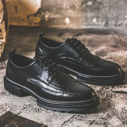 Novidade: Sapato Masculino Social de Plataforma em PU – Estilo Executivo, Antiderrapante e Formal (Ideal para Casamentos)