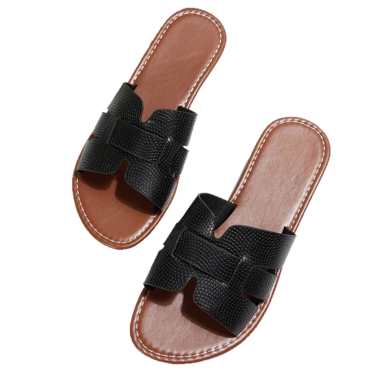 Chinelo de praia feminino grande, cor sólida, modelo clássico, com sola plana, lançamento verão 2026, novo design com sola de borracha, cabedal em EVA e forro em PU.