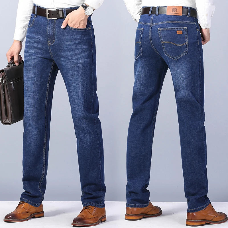 Calça Jeans Masculina Azul Casual Plus Size ANSKTN