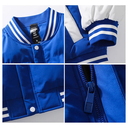 Jaqueta Masculina de Inverno Estilo Varsity/Baseball (Puffer) – Corta-vento, Acolchoada com Algodão e Personalizável com Bordado