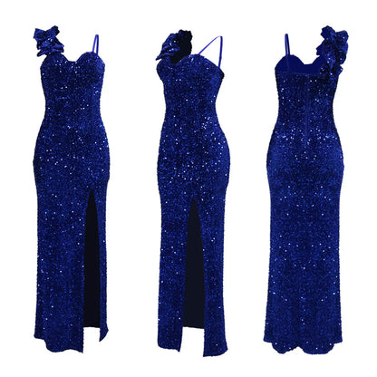 Vestido de Festa Formal e Sexy de Alta Qualidade para Mulheres – Longo, de Luxo e com Lantejoulas (Atacado)
