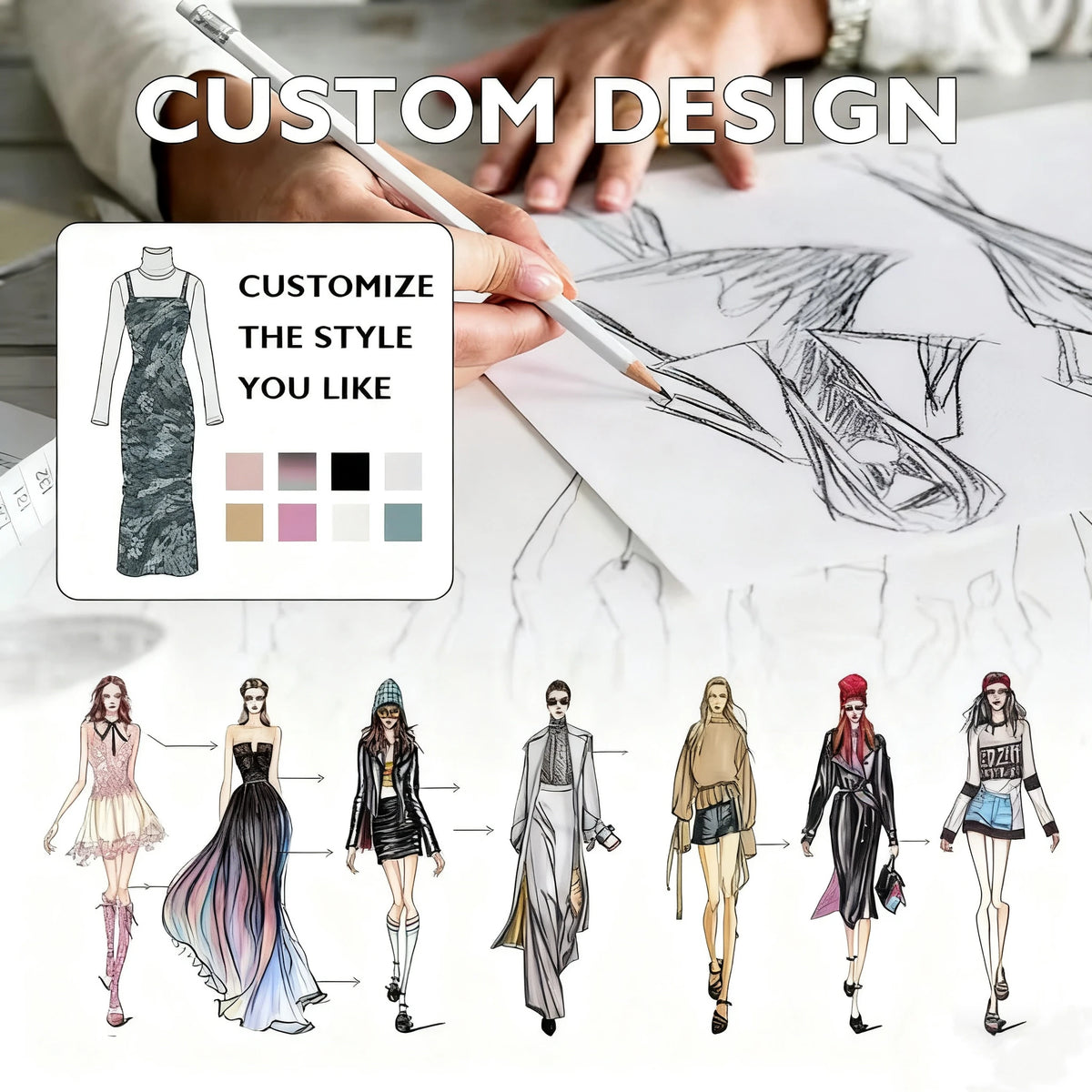 Vestido de festa elegante estilo europeu-americano, modelo sereia de manga longa e comprimento até o chão, com visual sexy — personalização do fabricante para tapete vermelho.