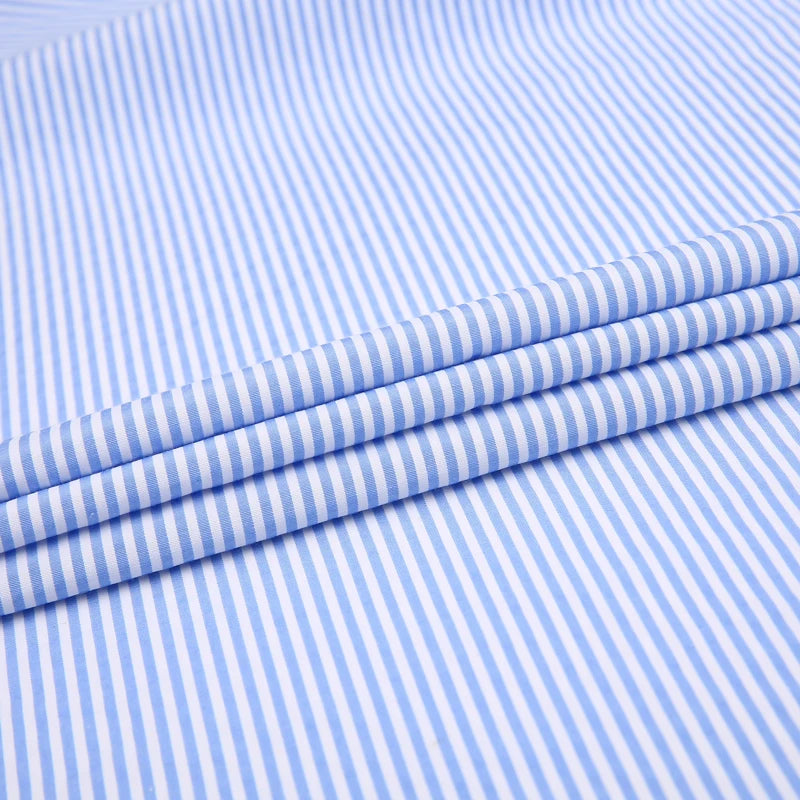 Camisa masculina clássica francesa com punhos listrados, bolso único, ajuste padrão, camisas de casamento de manga comprida (abotoaduras incluídas)