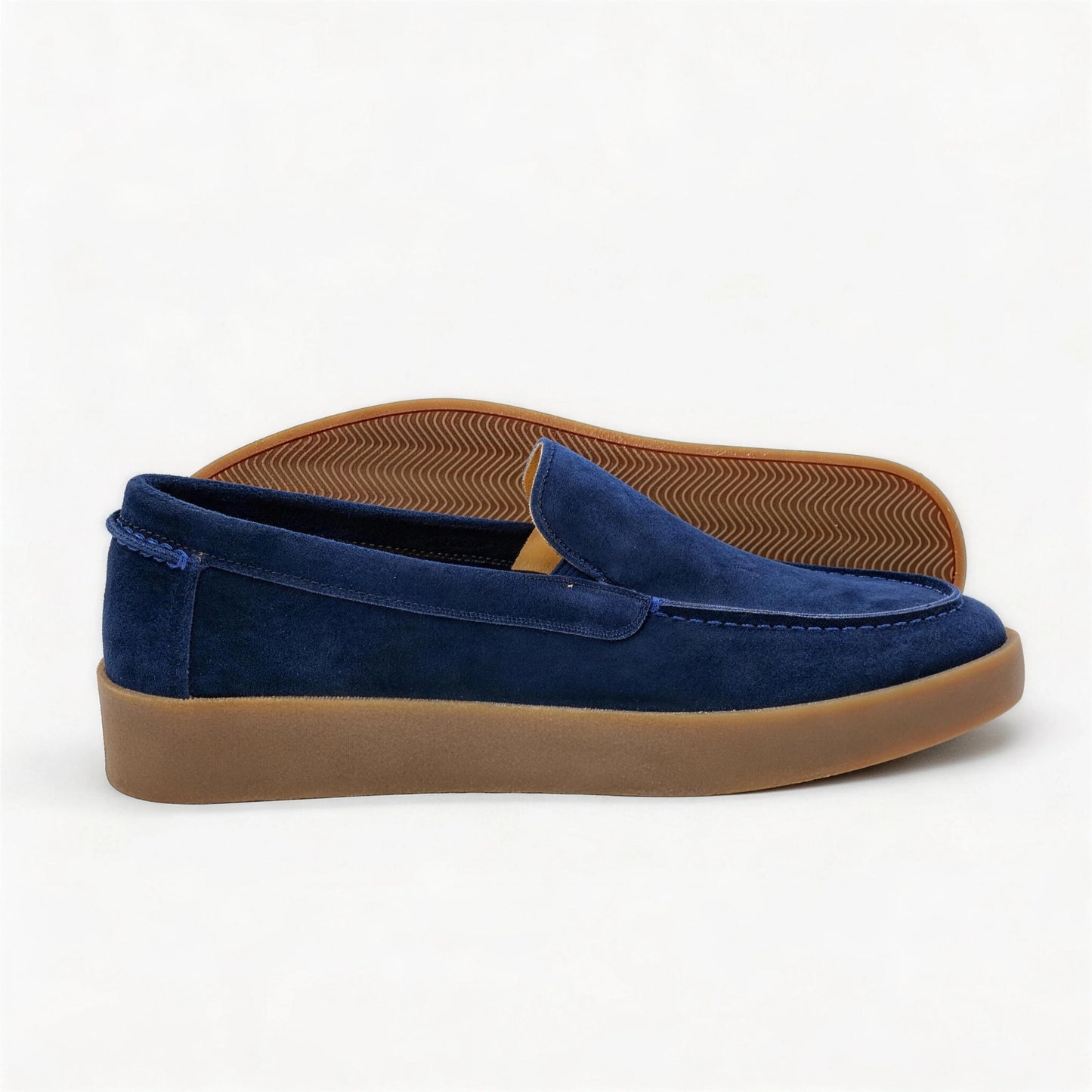 Mocassins masculinos de couro feitos à mão, calçados estilo business casual