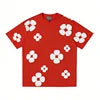Conjunto Masculino de 2 Peças (Camiseta e Shorts) em Jeans com Estampa de Guirlanda em Relevo (3D Puff) e Detalhes Rasgados – Estilo Streetwear Americano (100% Algodão)