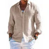 Camisa Masculina de Verão Versátil e Lisa – Estilo Casual/Praia, Manga Longa, Gola Clássica e Modelagem Slim Fit